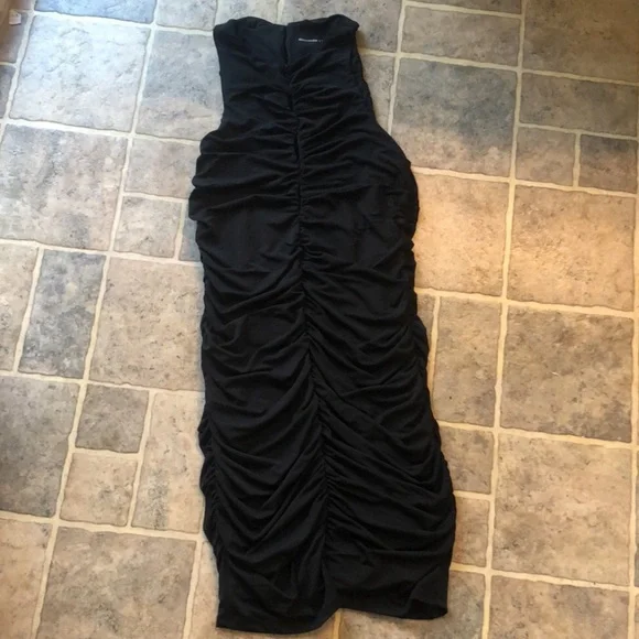 ABERCROMBIE Black Ruched Dress NWT - Picture 9 of 13